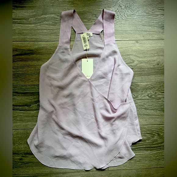 NEW Wilfred Aritzia Lavender Purple Surplice Summer Flowy Tank Top Size M - Picture 1 of 8